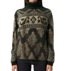 Pierre Cardin Vintage Black and Gold Turtleneck Sweater Size M